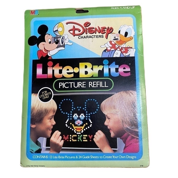 Vintage Disney Lite Brite Refill Packet Mickey Mouse Tinkerbell Donald Duck - Picture 1 of 4
